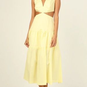 NWT Runway Scout cut out dress in lemon.